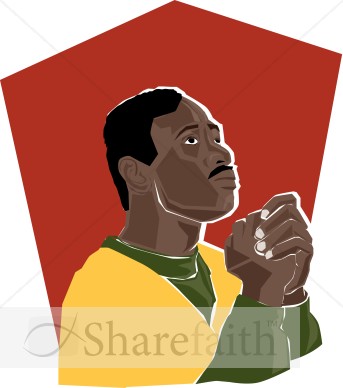 African American Praying Man