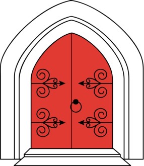 Church Doors in Outline