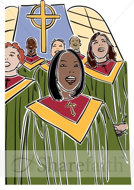 Choir Singers in Green Robes