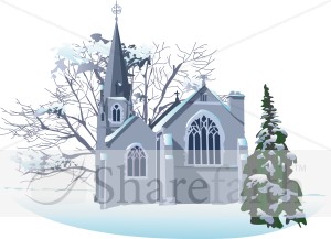 Snowy Winter Church