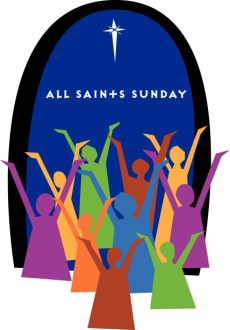 All Saints Sunday Typography with Colorful Worshippers