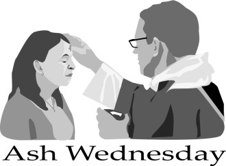 Ash Wednesday with Priest and Woman