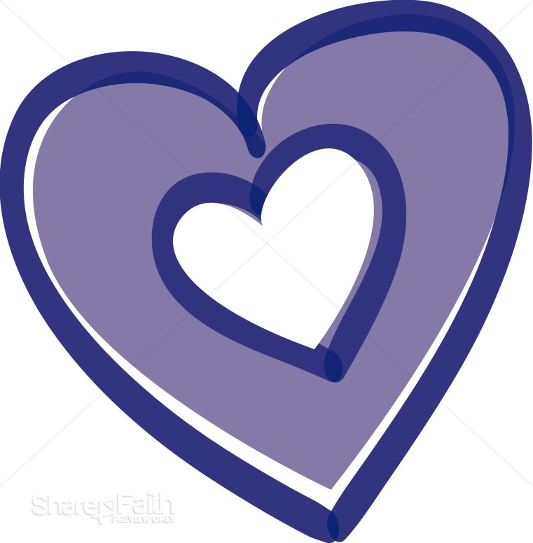Purple Heart with Heart Inside