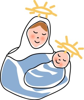 Smiling Mother and Child on Christmas