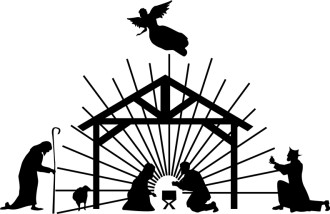 Nativity Scene Black Silhouette
