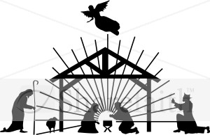 Nativity Scene Black Silhouette