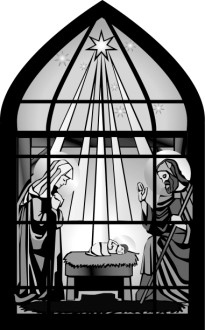 Christ's Birth through Window