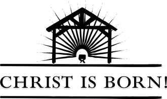 Christ is Born with Manger in Stable