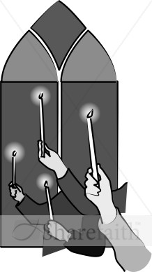 Grayscale Candle Holding Hands