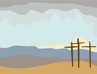 Calvary Crosses with Landscape