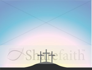 Simple Calvary Crosses at Dusk