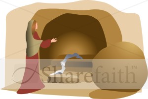 Open Tomb with Linen