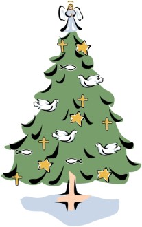 Tree with Religious Ornaments
