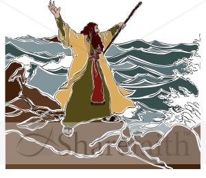 Moses Stands on the Red Sea Shore