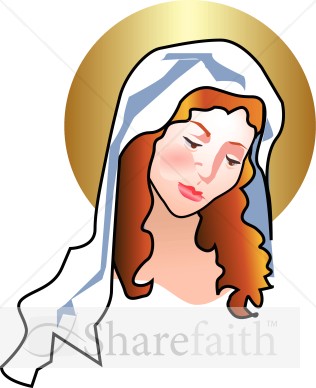 Mary Gazes Adoringly at Newborn Jesus