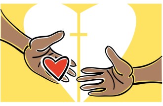 Heart in Hands with Religious Accent