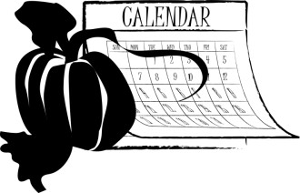Autumn Calendar with Pumpkin Silhouette