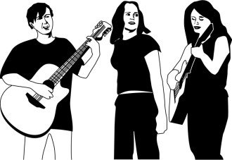 Trio of Folk Musicians