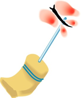 Spring Cleaning with Butterfly and Broom