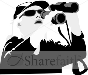 Woman Holding Binoculars