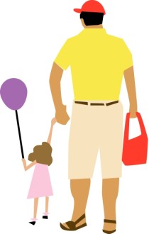 Little Girl with a Balloon and Her Dad