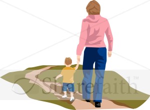Mother and Child Walking
