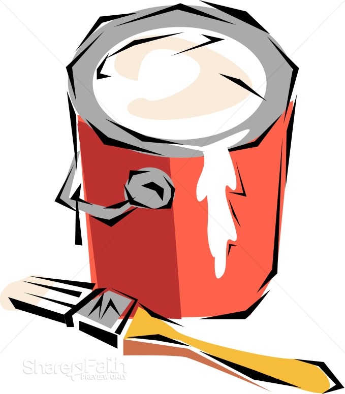 Brush and Paint Bucket