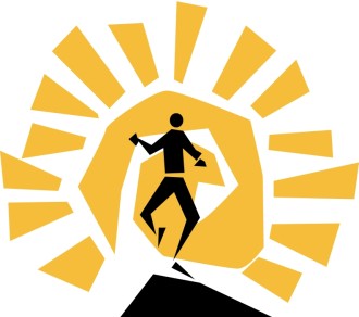 Stylized Man with Sunburst