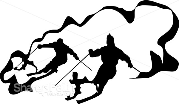 Line Art Skiiers