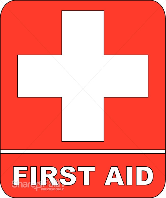 Red First Aid Sign