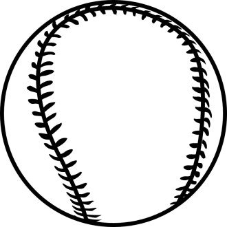 Black Outline Baseball