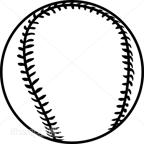 Black Outline Baseball