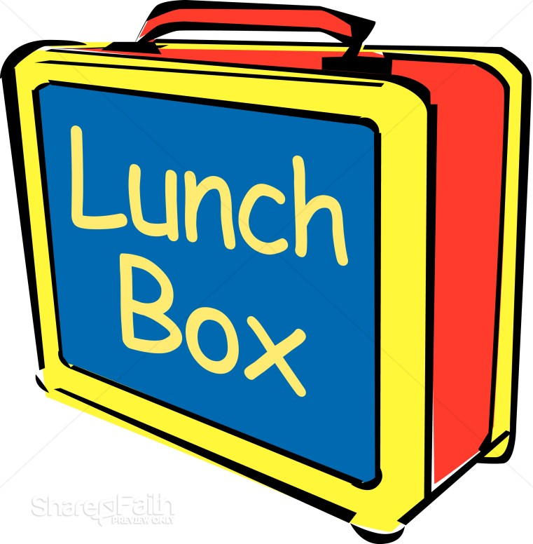 Big Bright Lunch Box with Words Childrens Church Clipart
