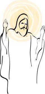 Christ Outline with Overlaid Halo