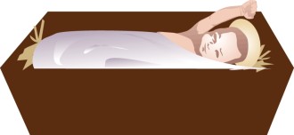 Baby Jesus Stretching in Manger