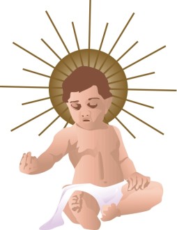 Color Baby Jesus Sitting with Halo