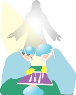 Jesus Watches Over Surgery