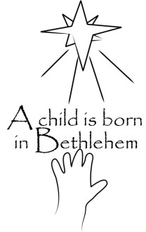 A Child is Born in Bethlehem line Art