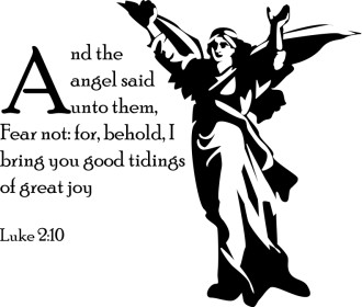 Luke 2:10 with Messenger Angel