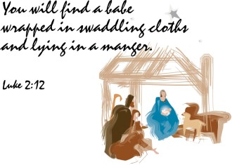 Luke 2:12 with Manger Scene