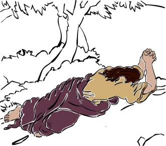 Jesus Prays to God in the Garden