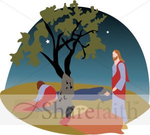 Jesus with Followers in the Garden of Gethsemane