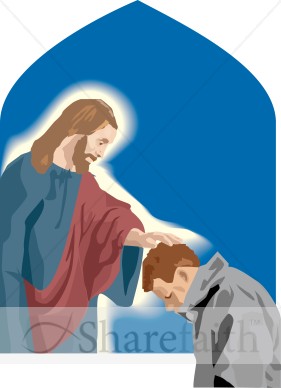 Jesus Touches Praying Man