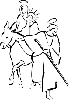 Mary and Joseph Ride to the Temple
