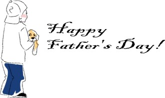 Kid with Puppy and Father's Day Wishes