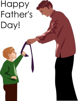 Father's day Child getting Fathers tie