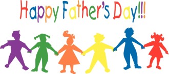 Colorful Kids Happy Fathers Day