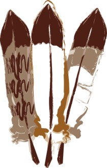 Three Feathers Painted