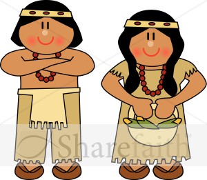 Cute Native American Man and Woman