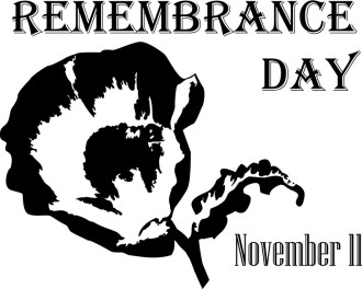 Black and White Remembrance Day with Poppy